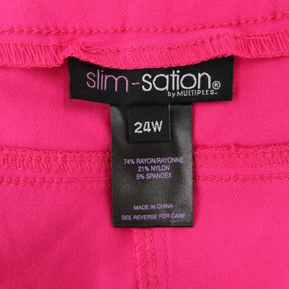 Slimsation by Multiples Capri Pants Fuchsia Pink Tummy Control Size 24W NWT - Picture 9 of 13